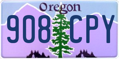 OR license plate 908CPY