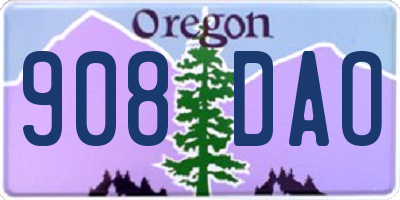 OR license plate 908DAO