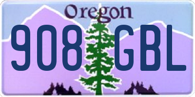 OR license plate 908GBL