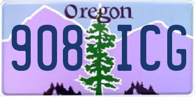 OR license plate 908ICG