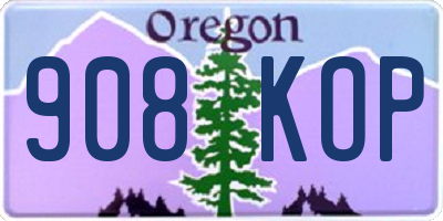 OR license plate 908KOP
