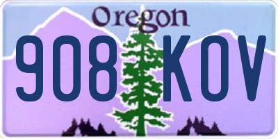 OR license plate 908KOV