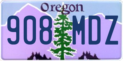 OR license plate 908MDZ