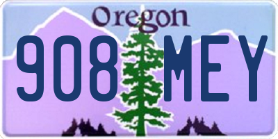 OR license plate 908MEY