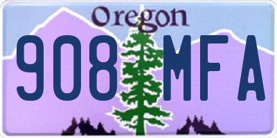OR license plate 908MFA