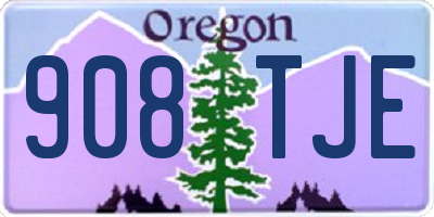 OR license plate 908TJE