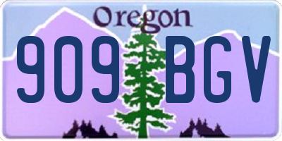 OR license plate 909BGV