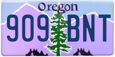 OR license plate 909BNT