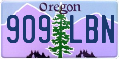 OR license plate 909LBN
