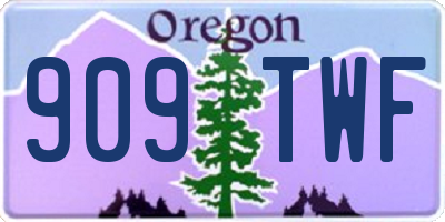 OR license plate 909TWF