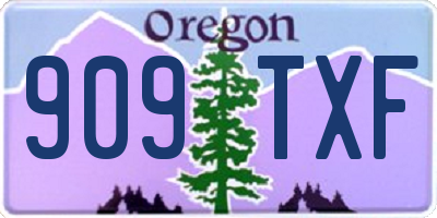 OR license plate 909TXF