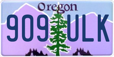 OR license plate 909ULK