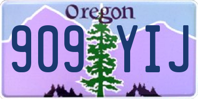 OR license plate 909YIJ