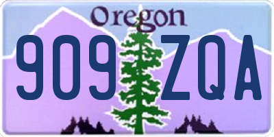 OR license plate 909ZQA