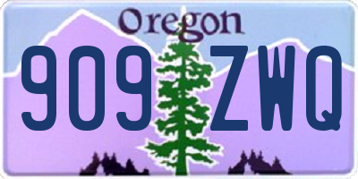 OR license plate 909ZWQ