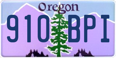OR license plate 910BPI