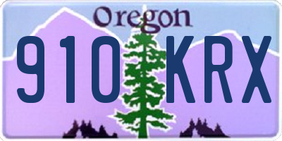OR license plate 910KRX