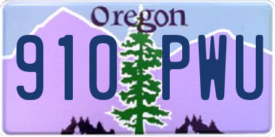 OR license plate 910PWU