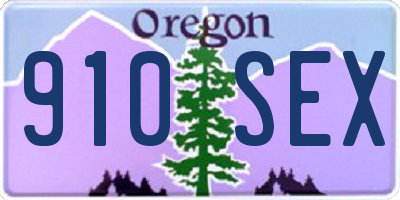 OR license plate 910SEX