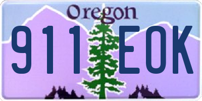 OR license plate 911EOK