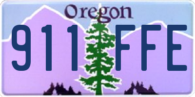 OR license plate 911FFE