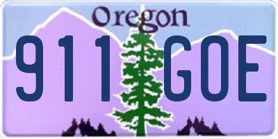 OR license plate 911GOE