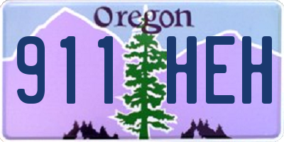 OR license plate 911HEH