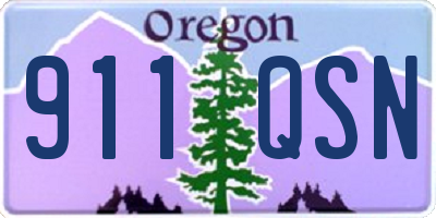 OR license plate 911QSN