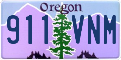OR license plate 911VNM