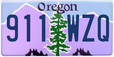 OR license plate 911WZQ