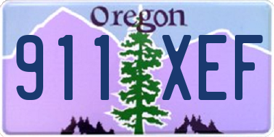 OR license plate 911XEF