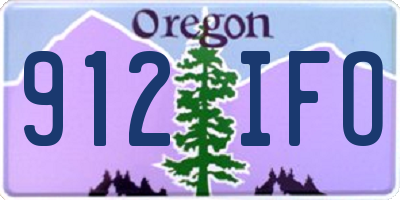 OR license plate 912IFO