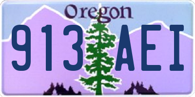 OR license plate 913AEI