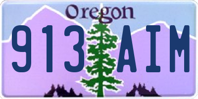 OR license plate 913AIM
