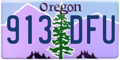 OR license plate 913DFU