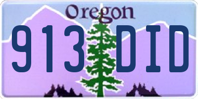 OR license plate 913DID