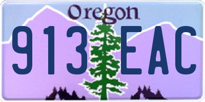OR license plate 913EAC