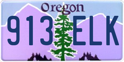 OR license plate 913ELK