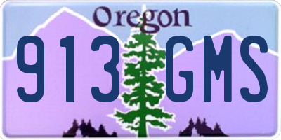 OR license plate 913GMS