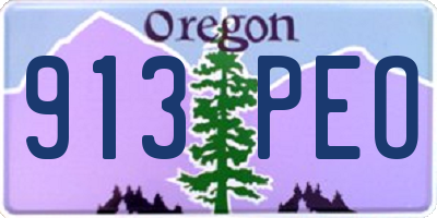 OR license plate 913PEO
