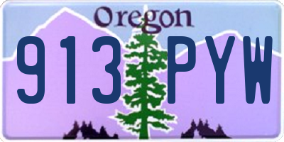 OR license plate 913PYW