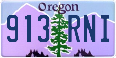 OR license plate 913RNI
