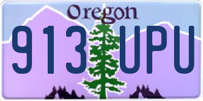 OR license plate 913UPU