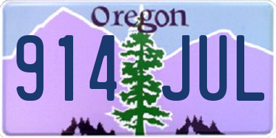 OR license plate 914JUL