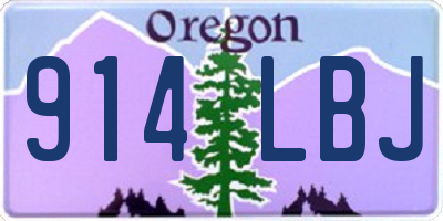 OR license plate 914LBJ