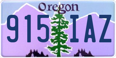OR license plate 915IAZ