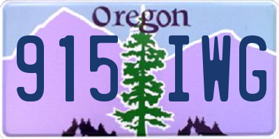 OR license plate 915IWG