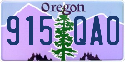 OR license plate 915QAO