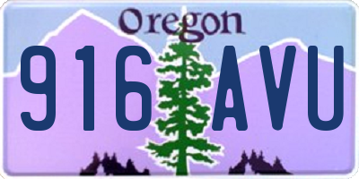 OR license plate 916AVU