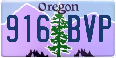 OR license plate 916BVP